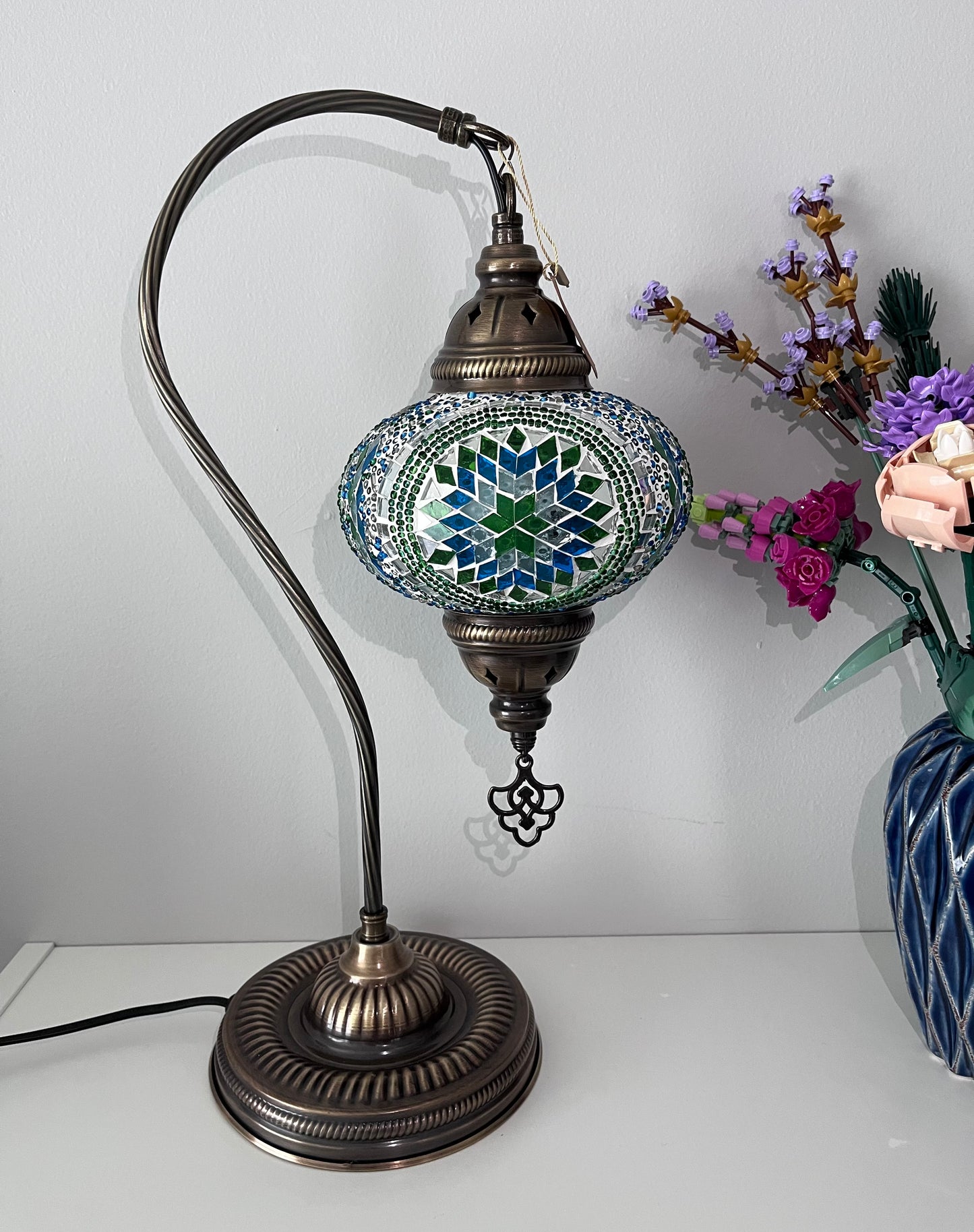 Handmade Mosaic Gooseneck Lamp