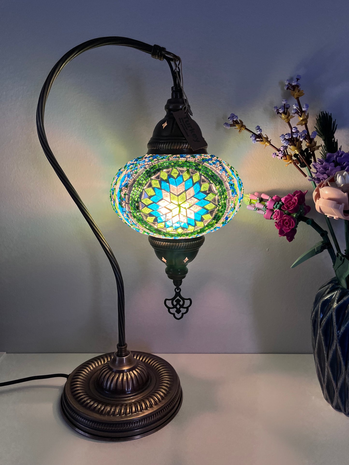 Handmade Mosaic Gooseneck Lamp