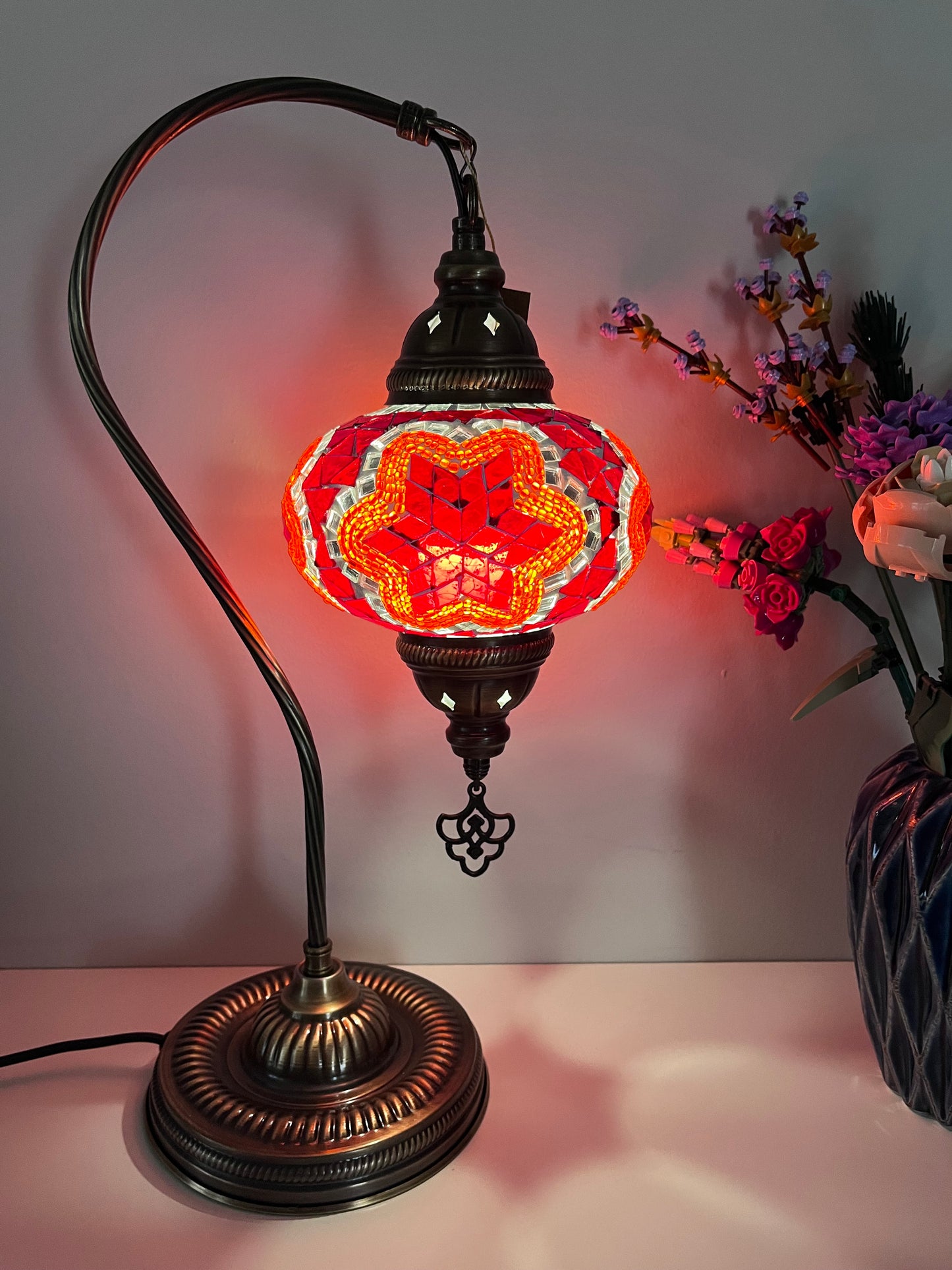 Handmade Mosaic Gooseneck Lamp