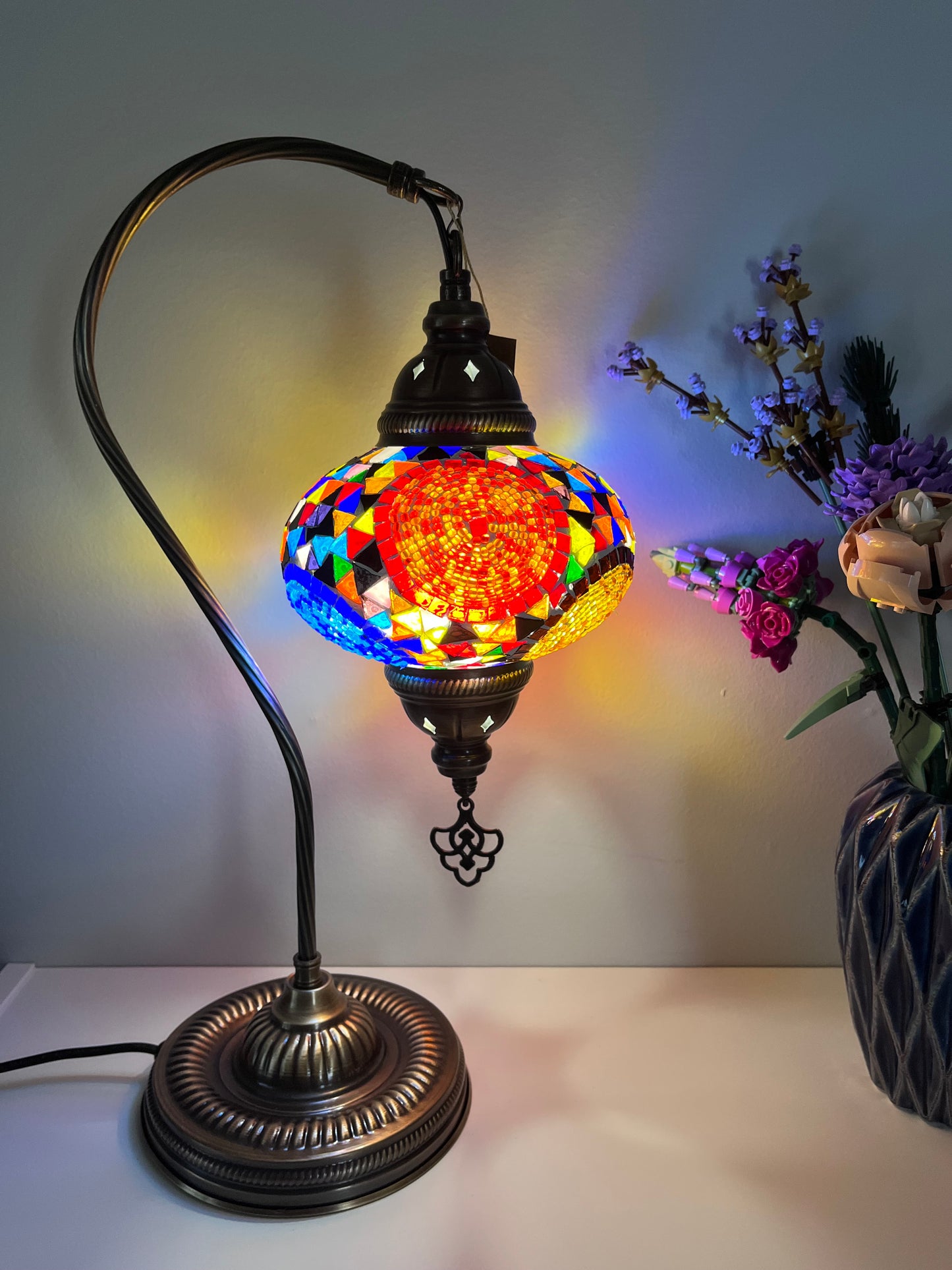 Handmade Mosaic Gooseneck Lamp